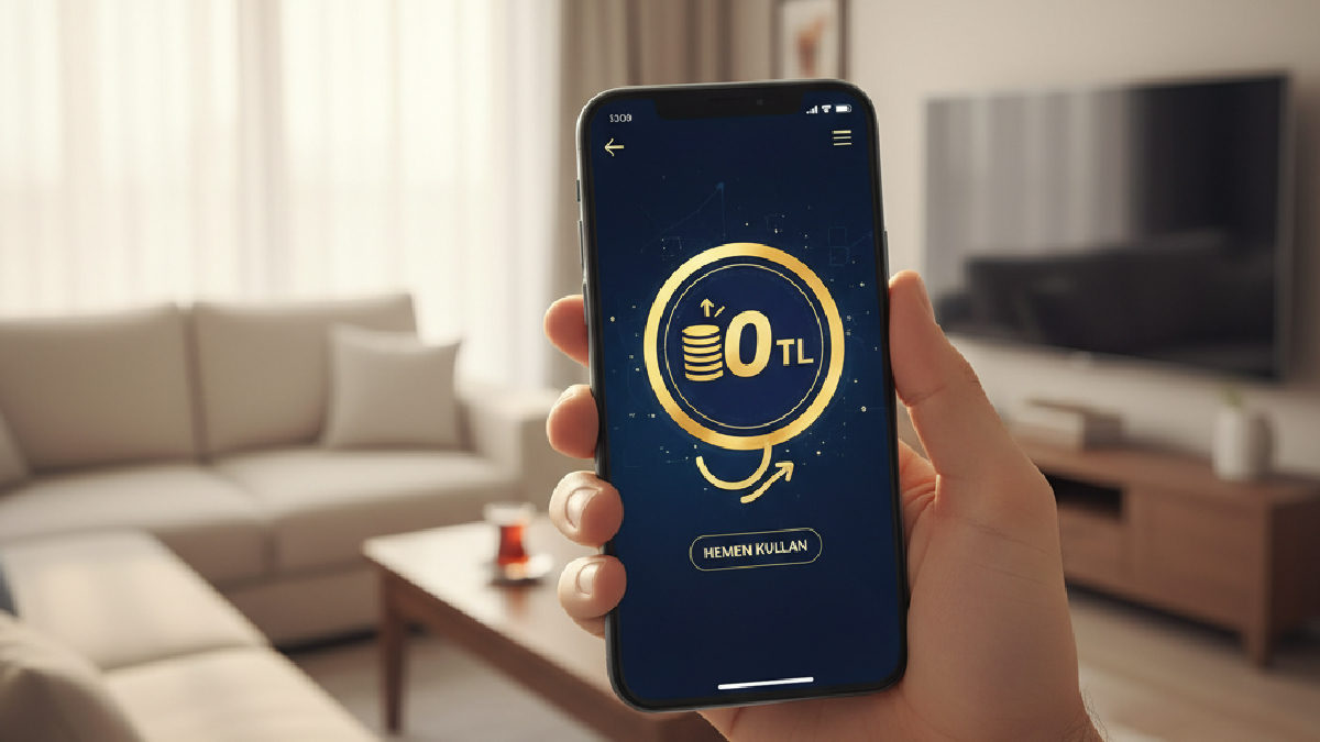 Elinde tablet tutan bir kişi, ekranda yatırım şartsız deneme bonusu teklifi gösteriyor, ev ortamında rahat bir bahis deneyimi yansıtıyor.
