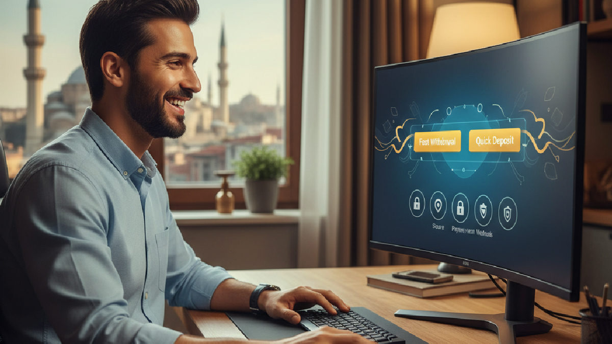 Online bahis sitelerinde hızlı ve güvenli finansal transferler yapan bir kullanıcı.