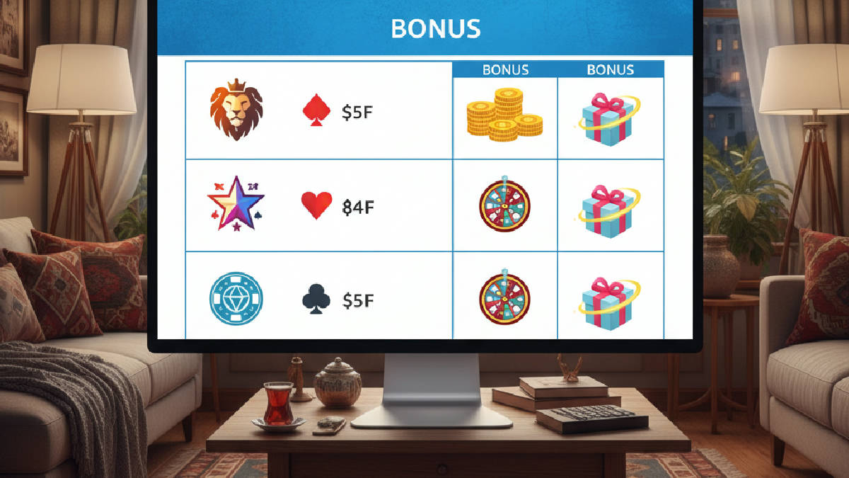 Çevrim gerektirmeyen bonus veren siteler tabloları arasında güvenilir seçenekleri karşılaştırma.