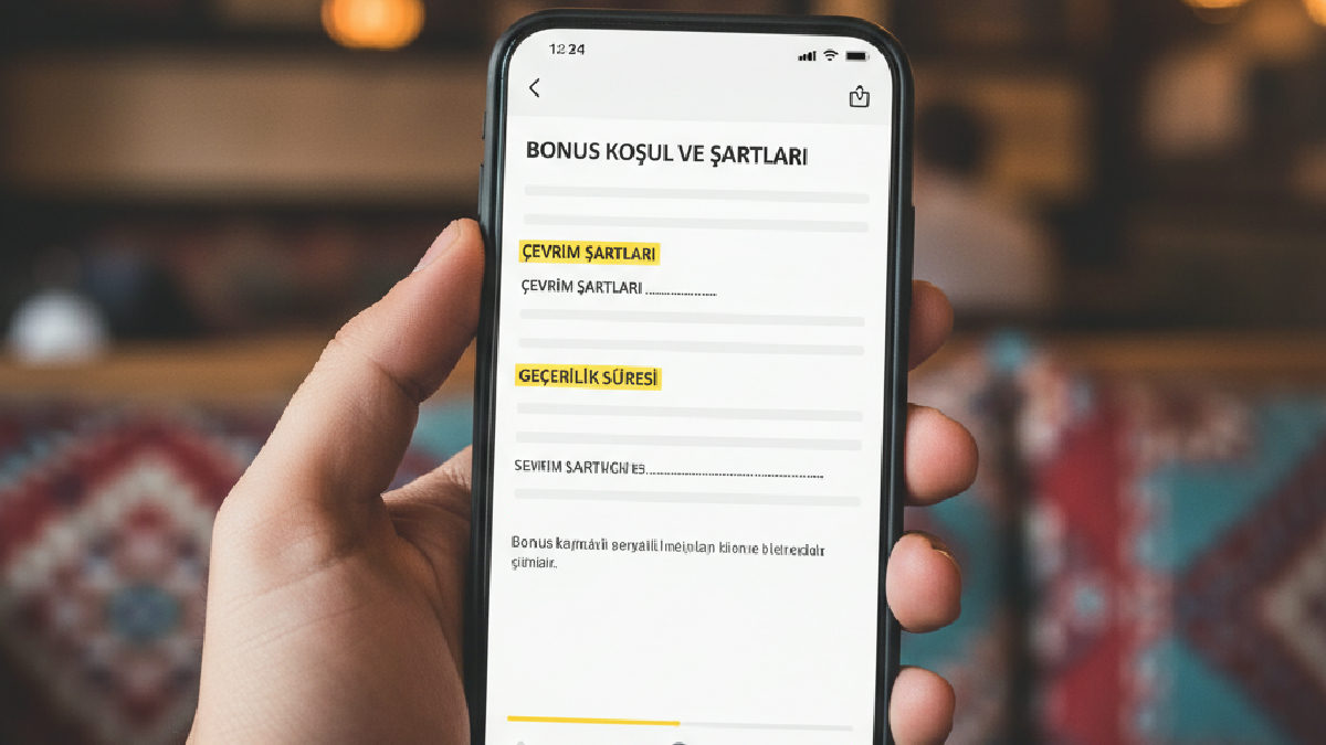 Bonus çevrim şartlarını gösteren mobil arayüz ile üyelik bonusu veren siteleri değerlendirme.